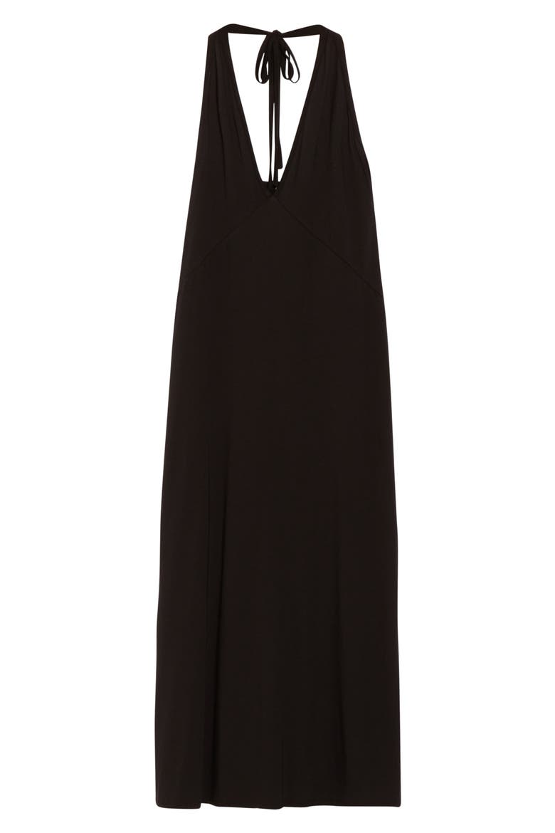 Plunging V-Neck Maxi Dress, Alternate, color, BLACK