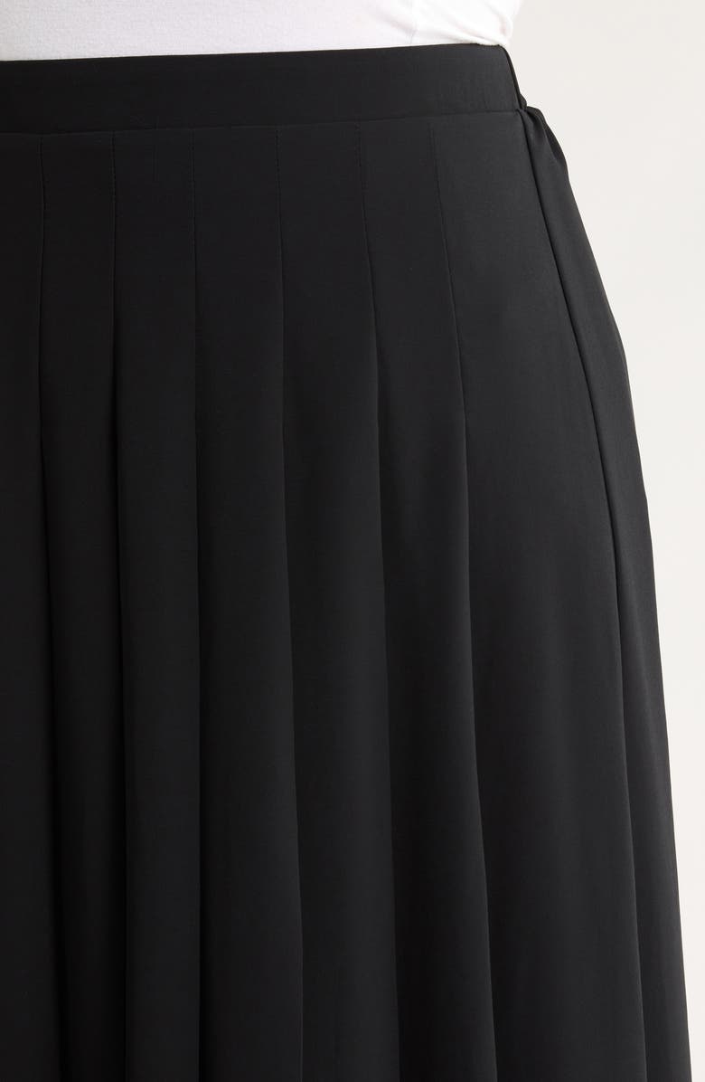 KASPER Pleated Midi Skirt, Alternate, color, Black