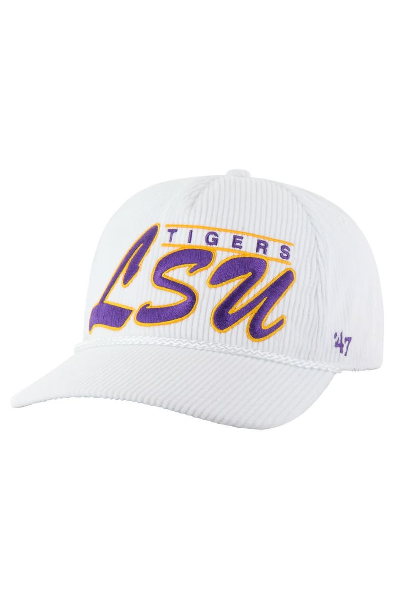 '47 Men's '47 White LSU Tigers Gridiron Double Header Hitch Adjustable Hat, Alternate, color, 