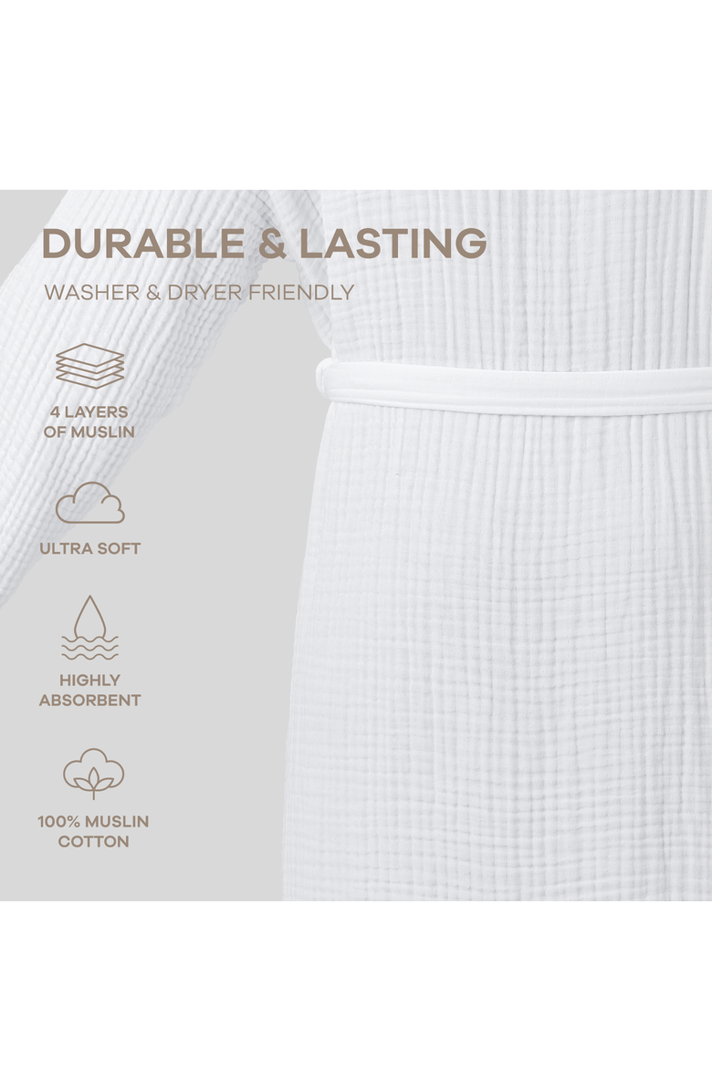 Comfy Cubs Adult Muslin Bathrobe, Alternate, color, White