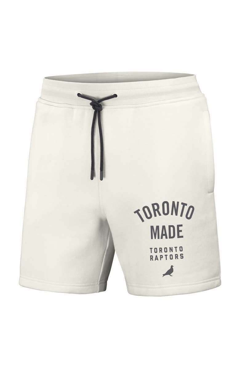 STAPLE Men's NBA x Staple Cream Toronto Raptors Heavyweight Fleece Shorts, Alternate, color, Cream
