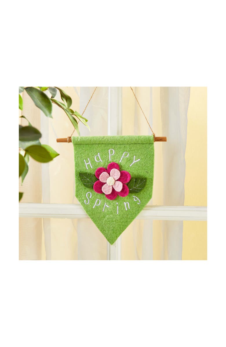 tag Happy Spring Multicolor Felt Wall Tapestry Decor, Alternate, color, Multicolored