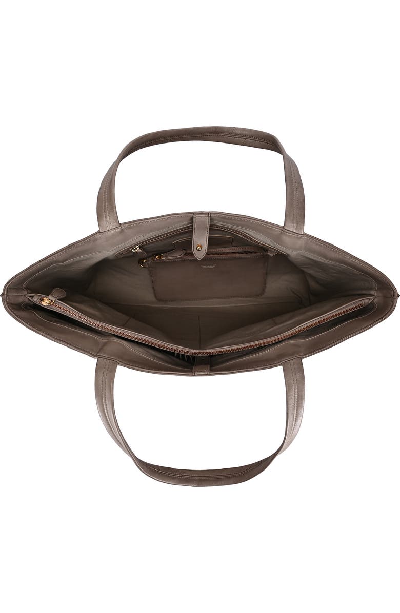 OLD TREND Wishbone Oversized Leather Carryall Tote, Alternate, color, Grey