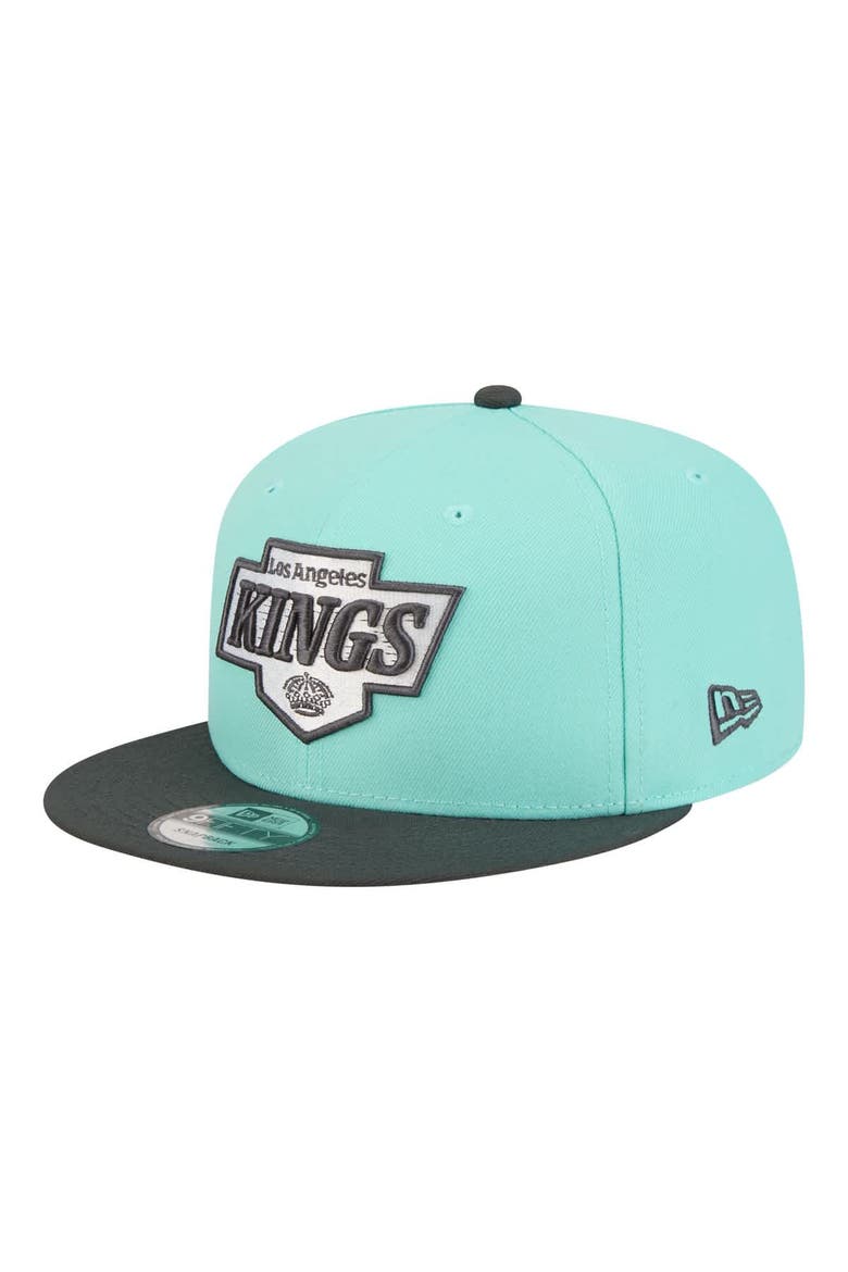 Men's New Era  Turquoise/Charcoal Los Angeles Kings Two-Tone Color Pack 9FIFTY Snapback Hat, Main, color, Turquoise