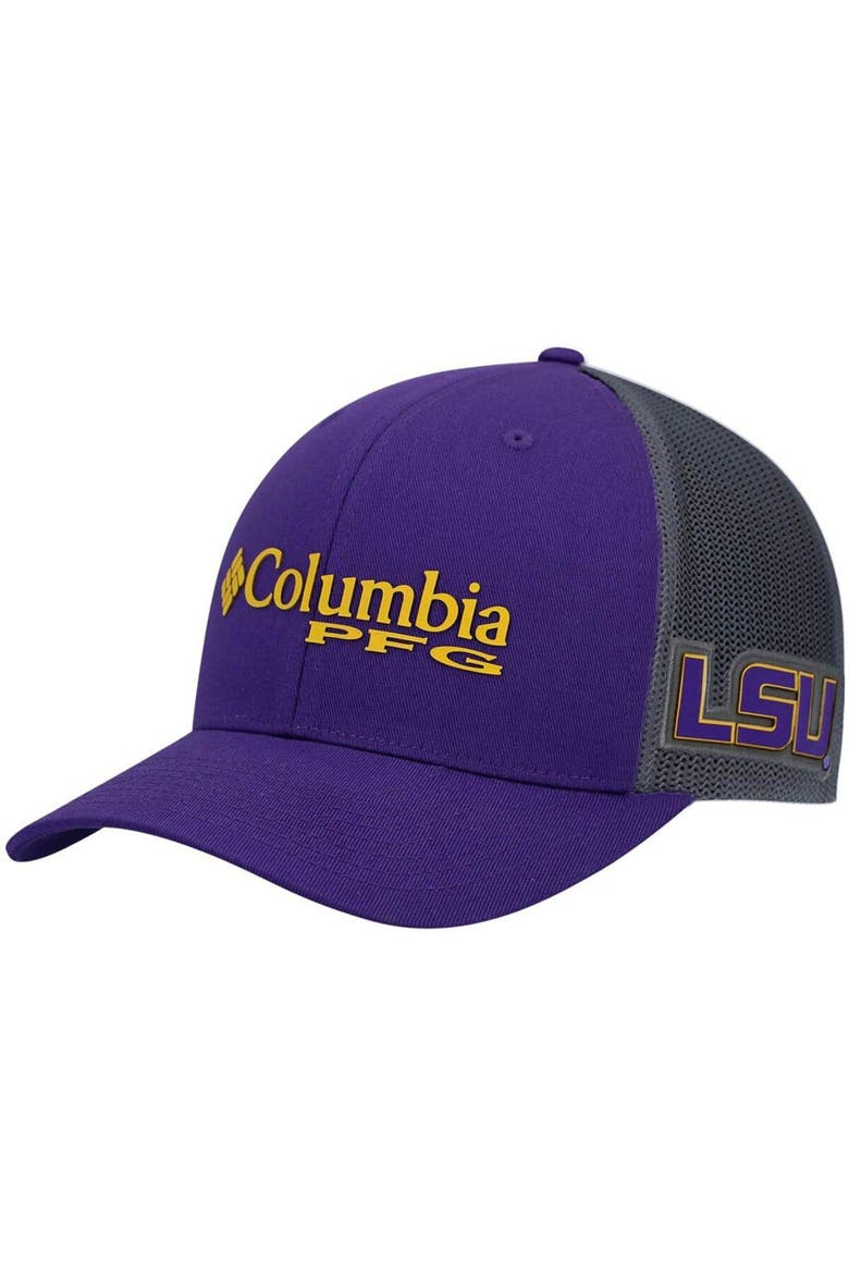 Men's Columbia Purple LSU Tigers PFG Snapback Adjustable Hat, Main, color, Purple