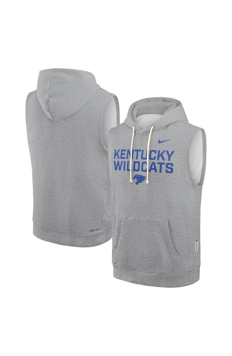 Nike Men's Nike Heather Gray Kentucky Wildcats 2025 Sideline Performance Sleeveless Pullover Hoodie, Alternate, color, Heather Gray