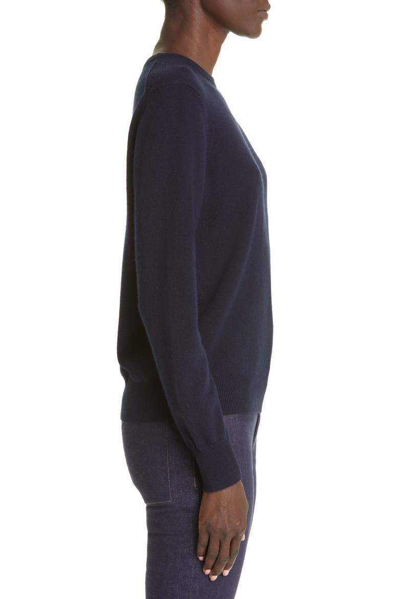 Gender Inclusive Classic Crewneck Cashmere Sweater, Alternate, color, NAVY