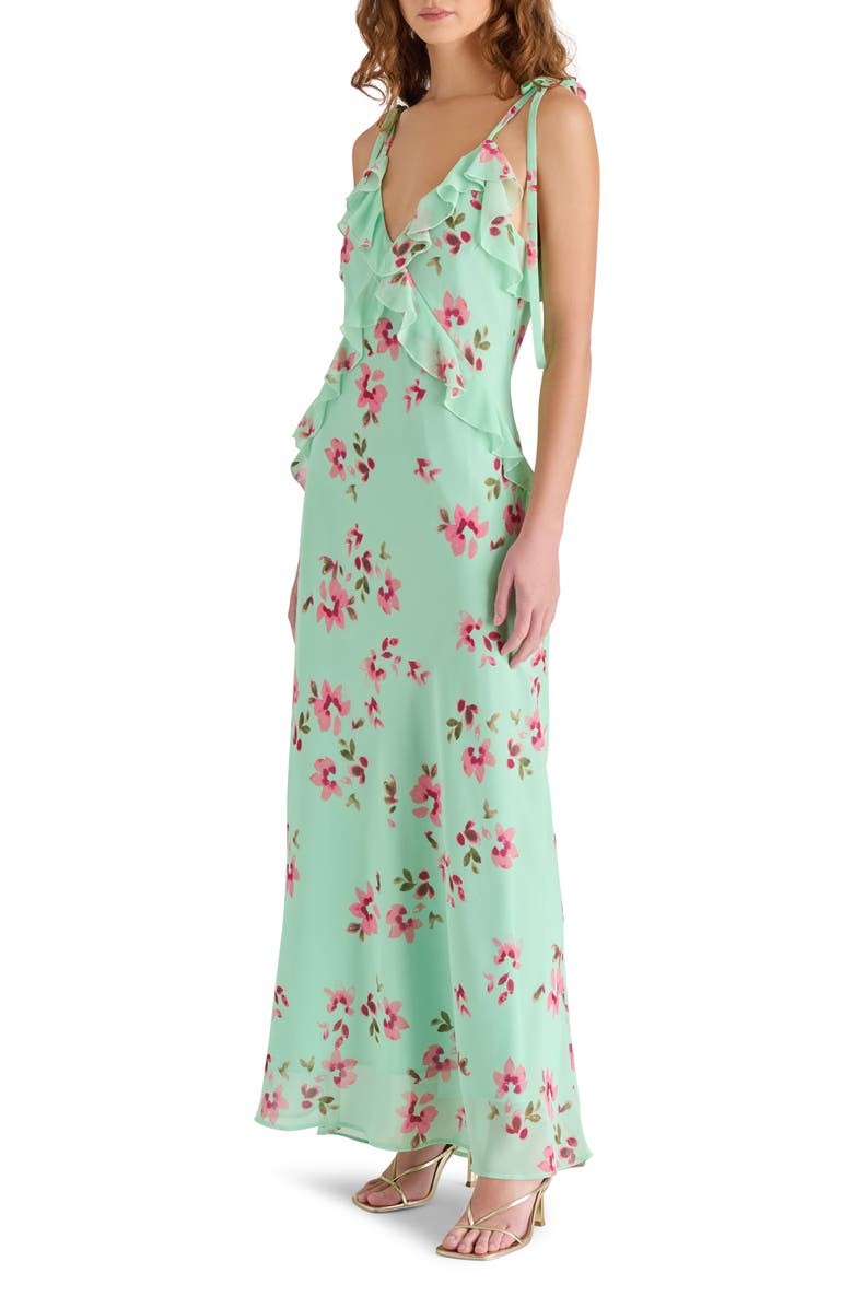 Steve Madden Adalina Floral Ruffle Chiffon Maxi Dress, Alternate, color, 