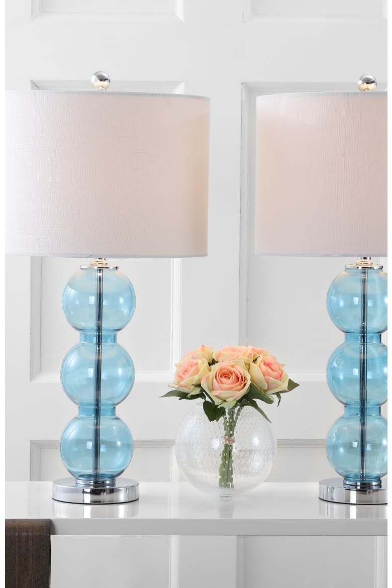 Bella 27" Glass Triple-Sphere LED Table Lamp, Alternate, color, Sky Blue
