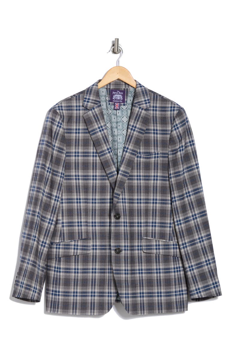 Plaid Sport Coat, Alternate, color, GREY