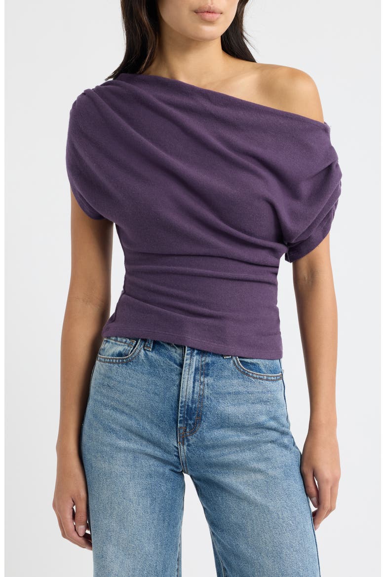 Iris One-Shoulder Knit Top, Main, color, CRUSHED VIOLET