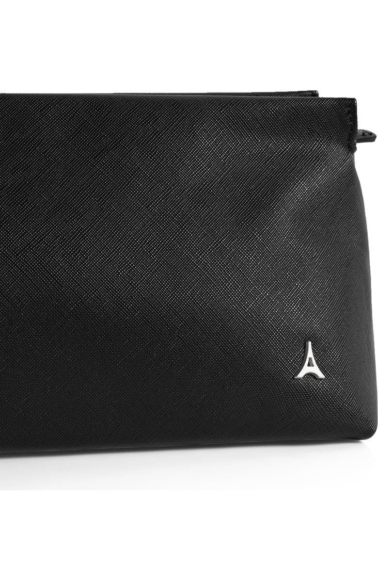 Manière De Voir Jessy Textured Leather Washbag, Alternate, color, Black