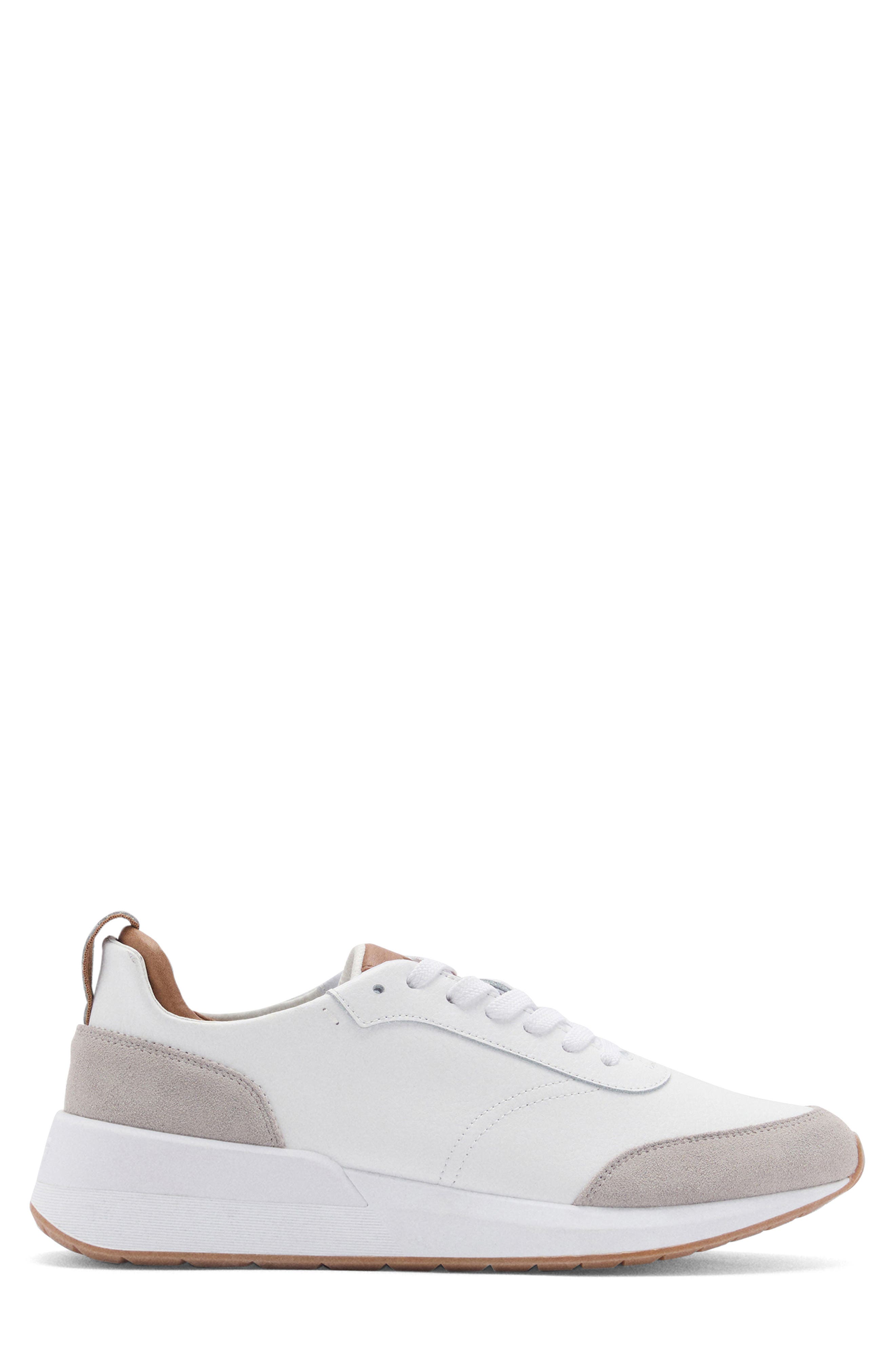 MANGO Leather Mixed Sneaker, Alternate, color, 
