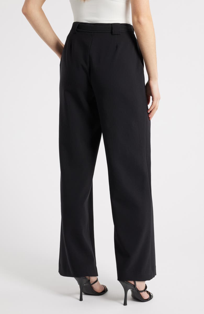 Anne Klein Belted High Waist Pleat Front Wide Leg Pants, Alternate, color, 