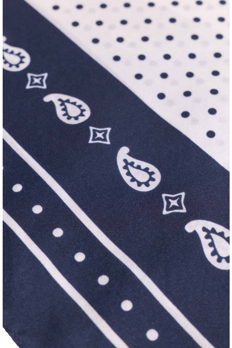 60x60 silk print bandana, Alternate, color, Navy dot bandana print