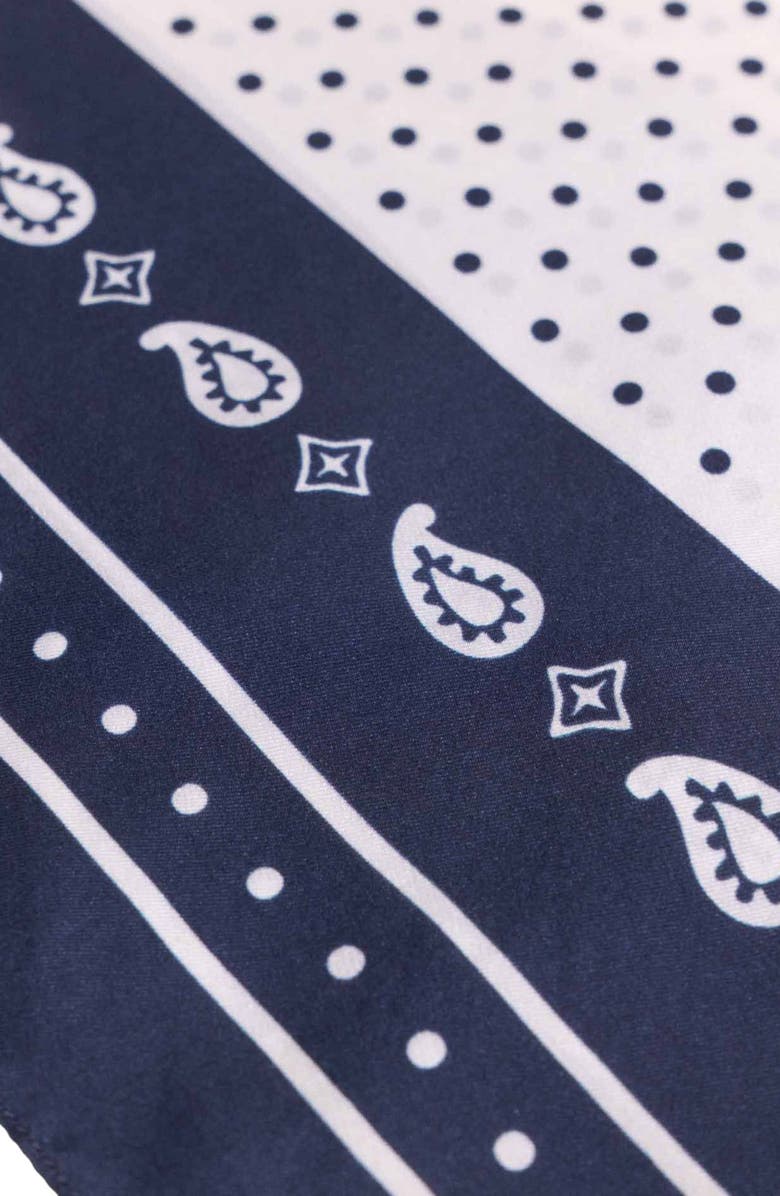 maje 60x60 silk print bandana, Alternate, color, Navy Polka Dot Bandana Print