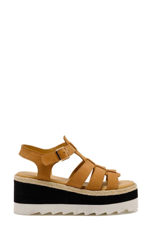 Free People Mykonos Platform Wedge Fisherman Sandal In Vachetta Suede