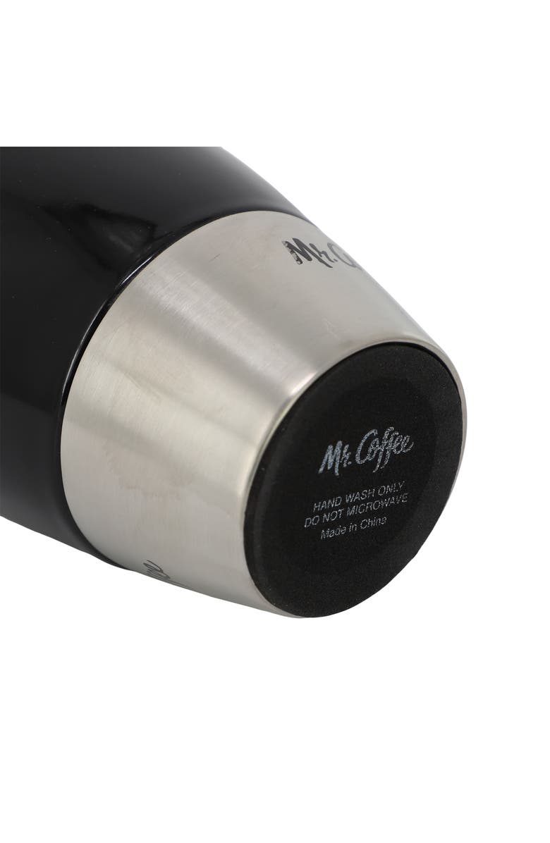 Mr. Coffee Coupleton 4 Piece 15 Ounce Stoneware Travel Mug Set with Lid, Alternate, color, Black