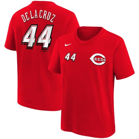 Preschool Nike Elly De La Cruz Red Cincinnati Reds 2025 MLB Speedway Classic Name & Number T-Shirt
