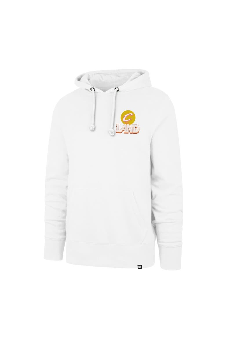 Men's '47 White Cleveland Cavaliers 2025/26 City Edition Jab Step Headline Hoodie, Alternate, color, White