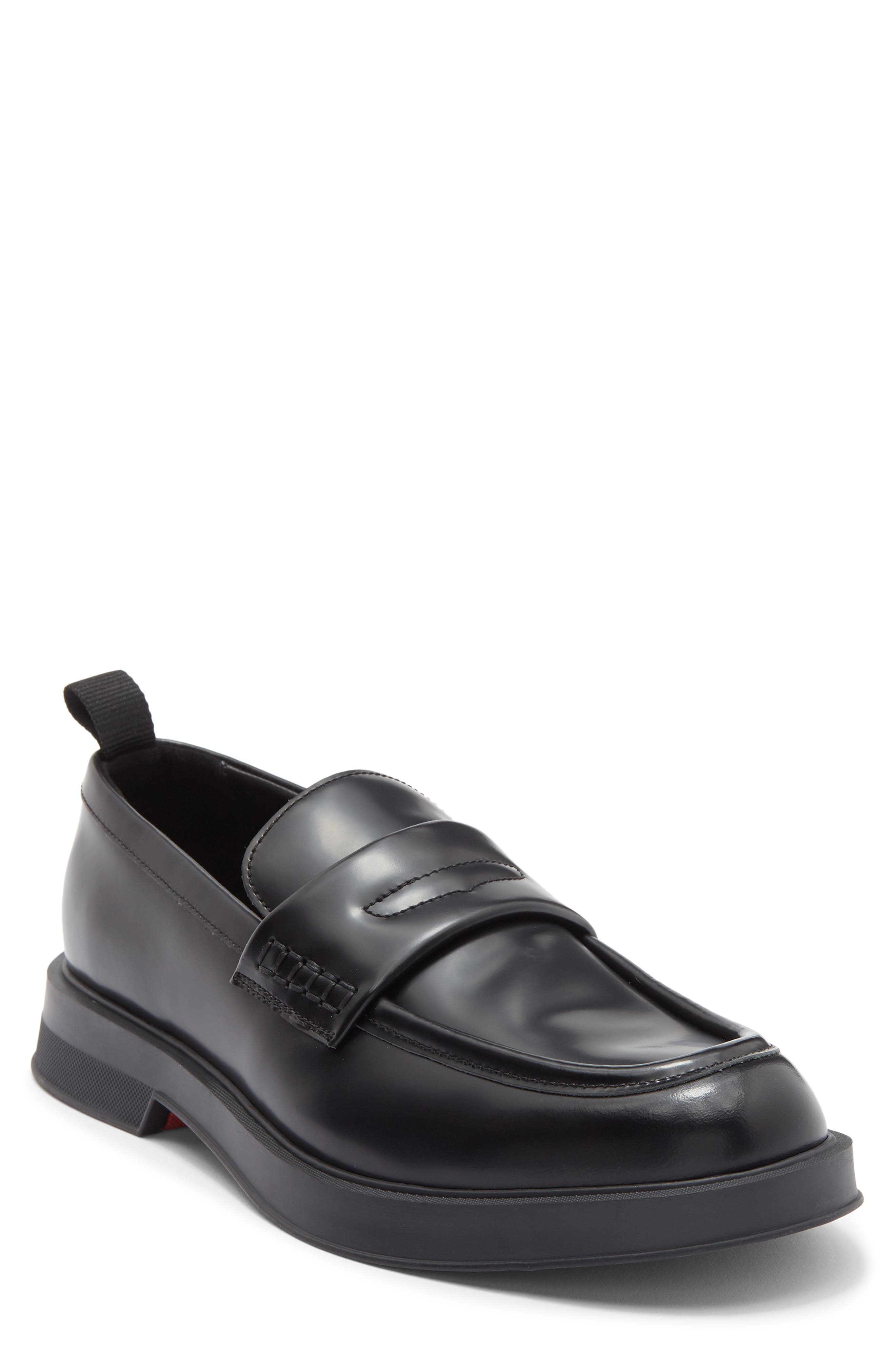BOSS Lenner Penny Loafer, Main, color, Black
