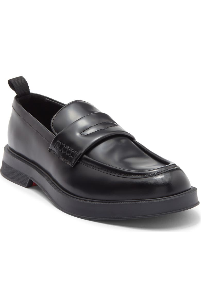 BOSS Lenner Penny Loafer, Main, color, Black