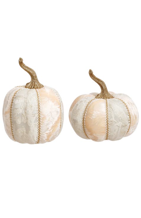 Blush Lace Pumpkin, Set of 2