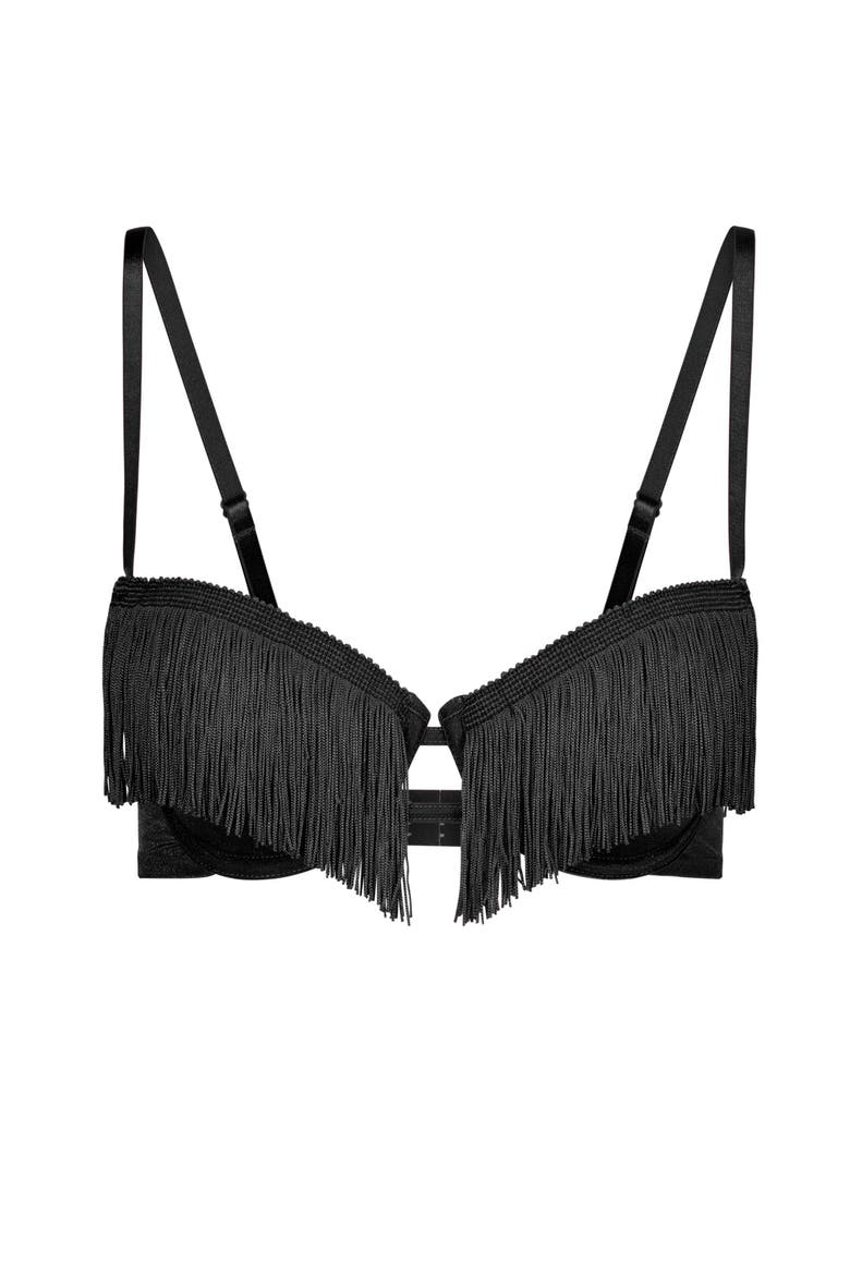 Cece Unlined Quarter Cup Bra, Alternate, color, Black