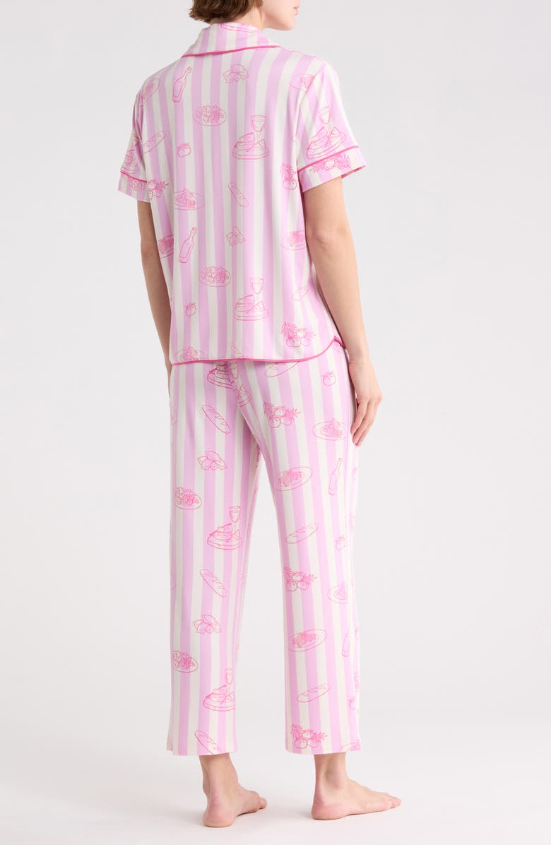 Honeydew Quiet Night Crop Pajamas, Alternate, color, Pink Italian Picnic