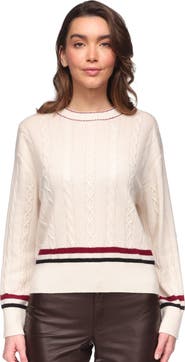 Brodie Pure Cashmere Varsity Crewneck Sweater