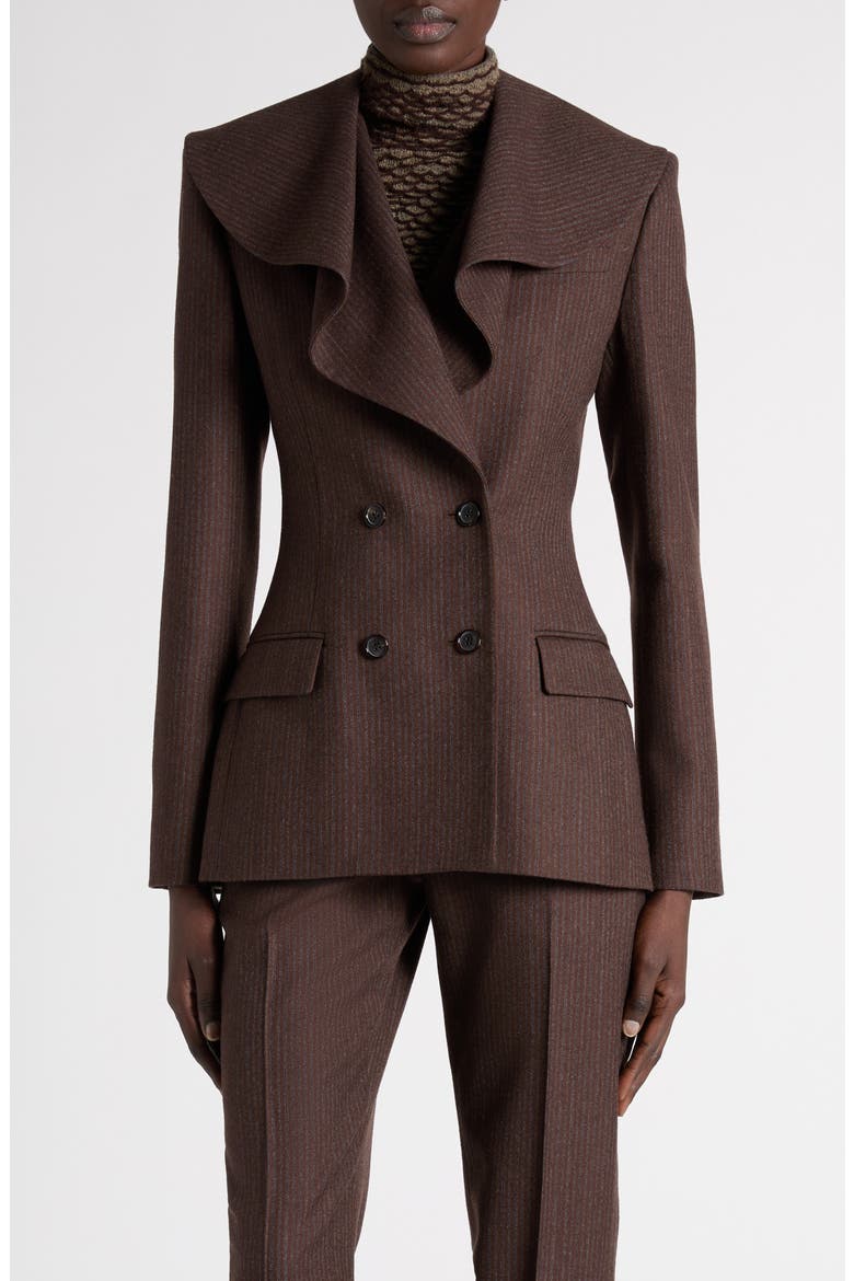Ruffle Collar Wool Jacket, Main, color, CEDAR