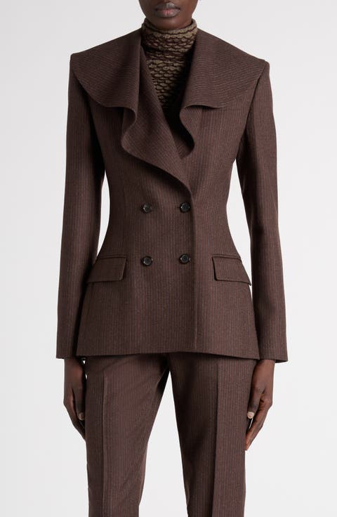 Ruffle Collar Wool Jacket