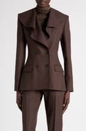 McQueen Ruffle Collar Wool Jacket