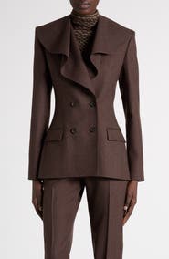 McQueen Ruffle Collar Wool Jacket