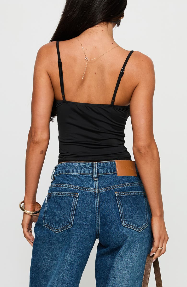 Princess Polly One More Chance Ruched Camisole, Alternate, color, Black