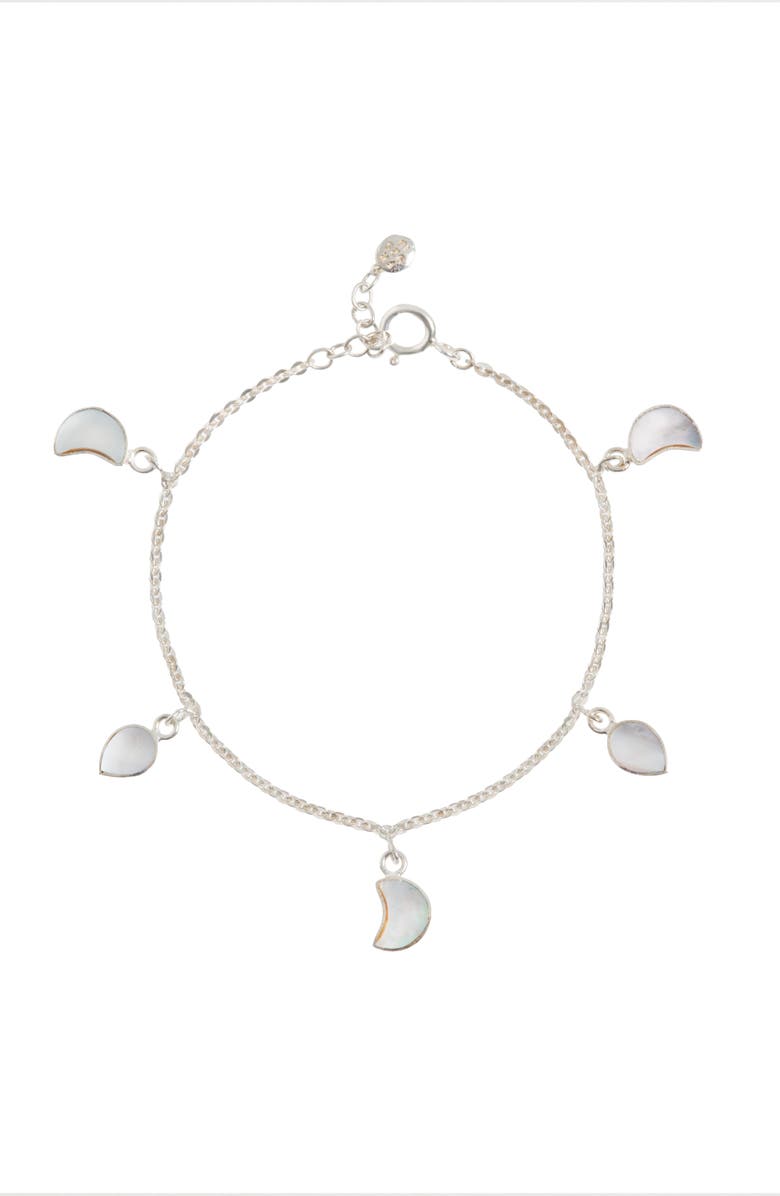 Freya Rose Petite Moon Bracelet Silver, Main, color, Petite Moon