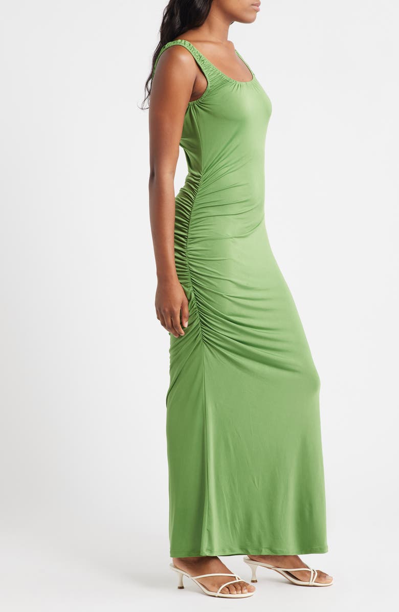 Topshop Slinky Scoop Neck Dress, Alternate, color, Green