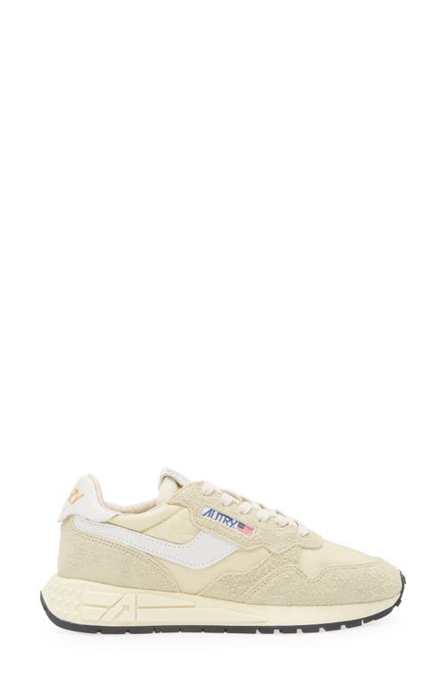 Autry Low Top Suede Panel Sneakers In Beige