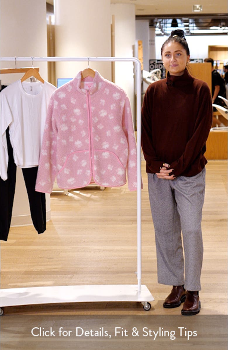 Sienna Ditsy Daisy Front Zip Fleece Jacket, sales video thumbnail