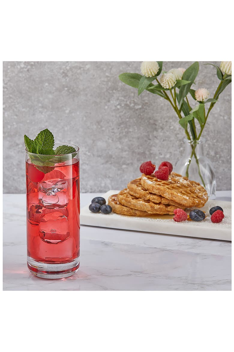 Faye Crystal Highball Drinking Glasses - Set of 12, Alternate, color, CLEAR