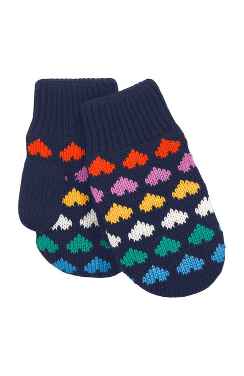 Baby Fleece-Lined Rainbow Hearts Mittens