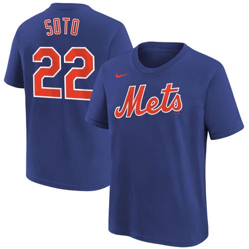 Nike Big Boys  Francisco Lindor Royal New York Mets Home Player Name And Number T-shirt In Blue