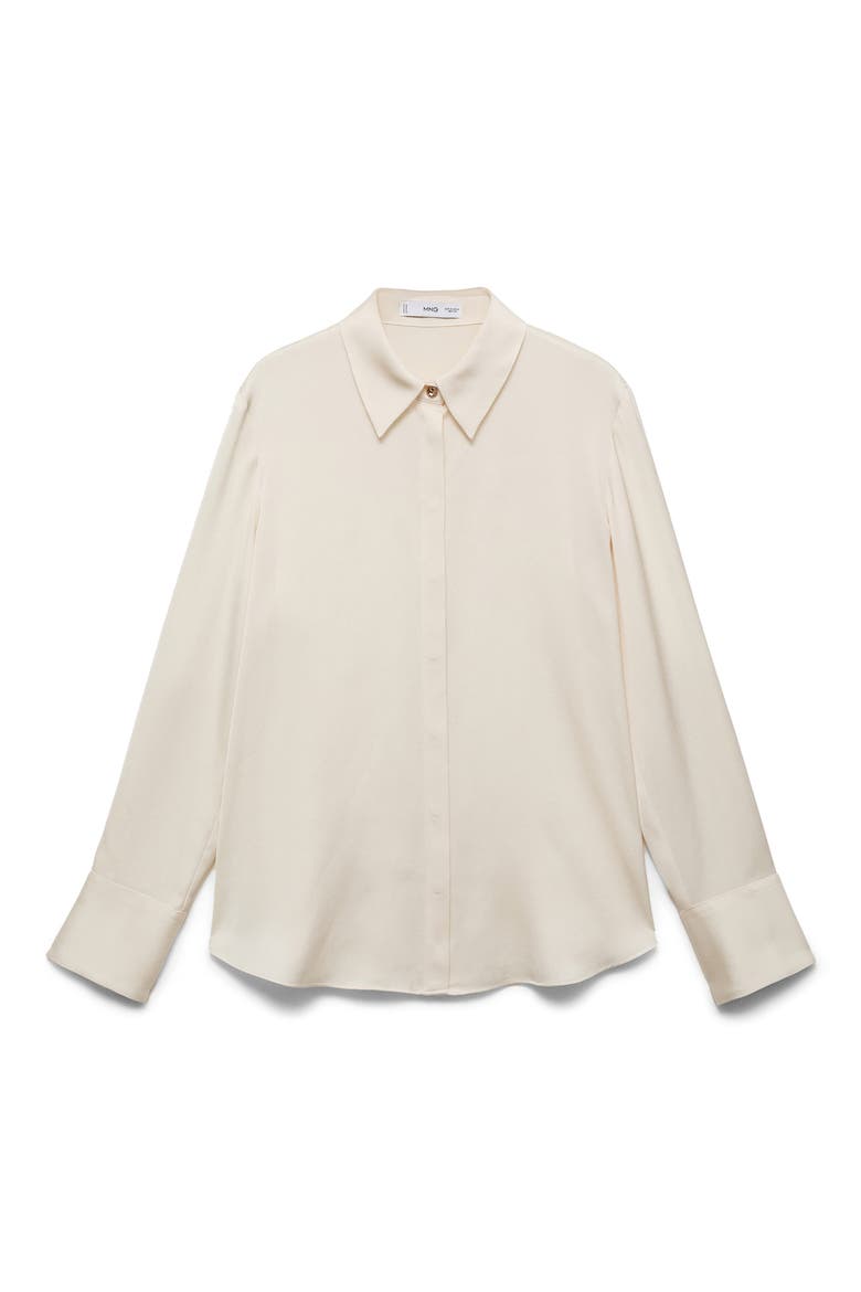 Flowy Satin Shirt, Alternate, color, ECRU