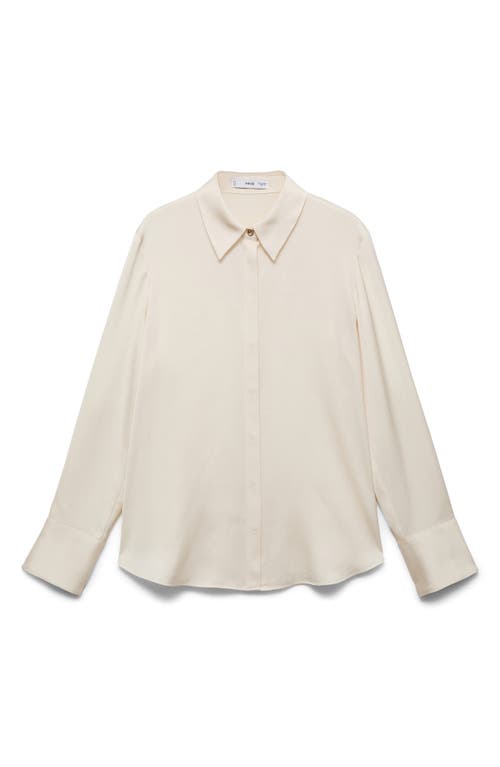 Mango Flowy Satin Shirt In Neutral