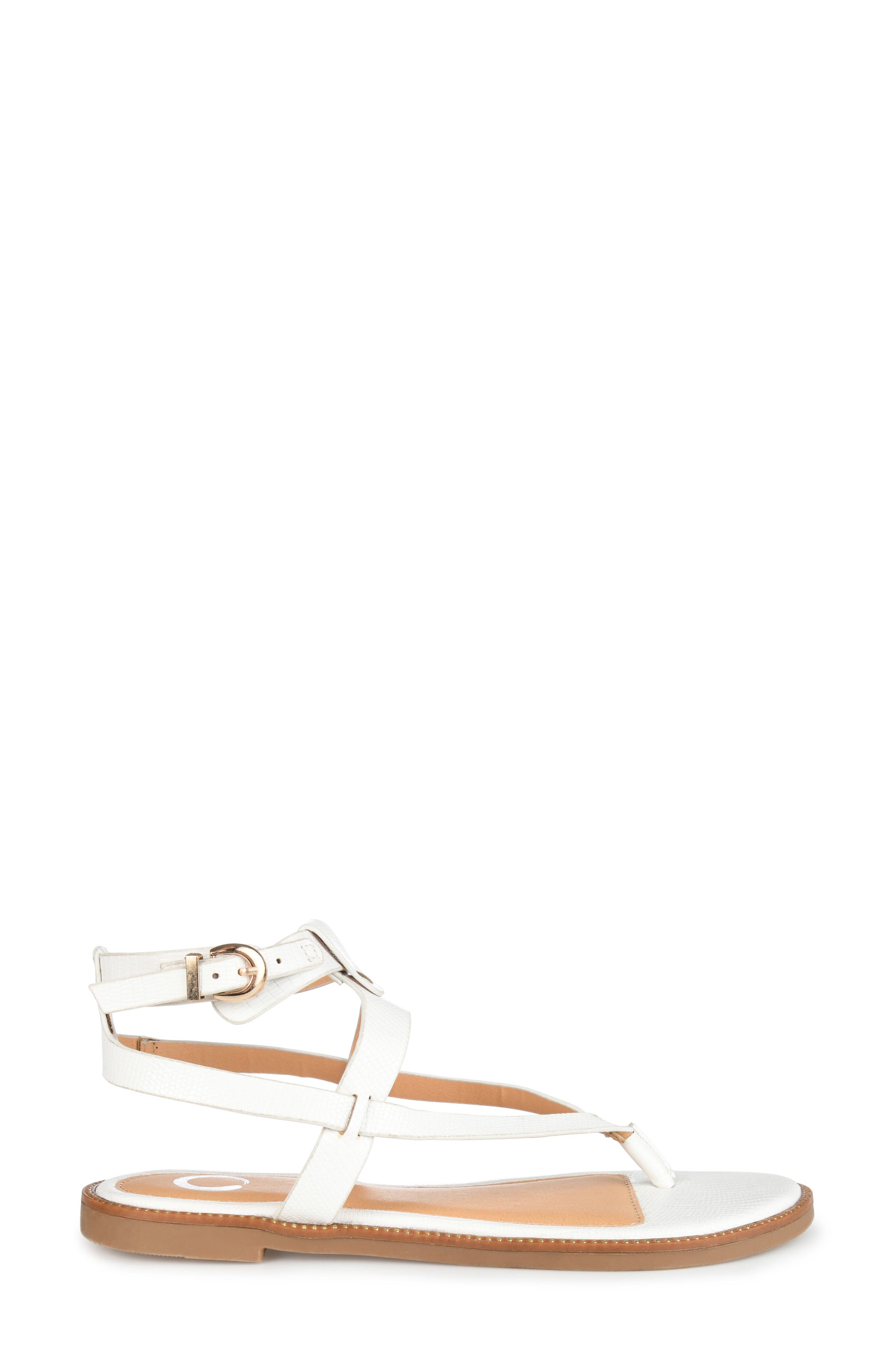 Tangie Snake Embossed Strappy Sandal, Alternate, color, WHITE