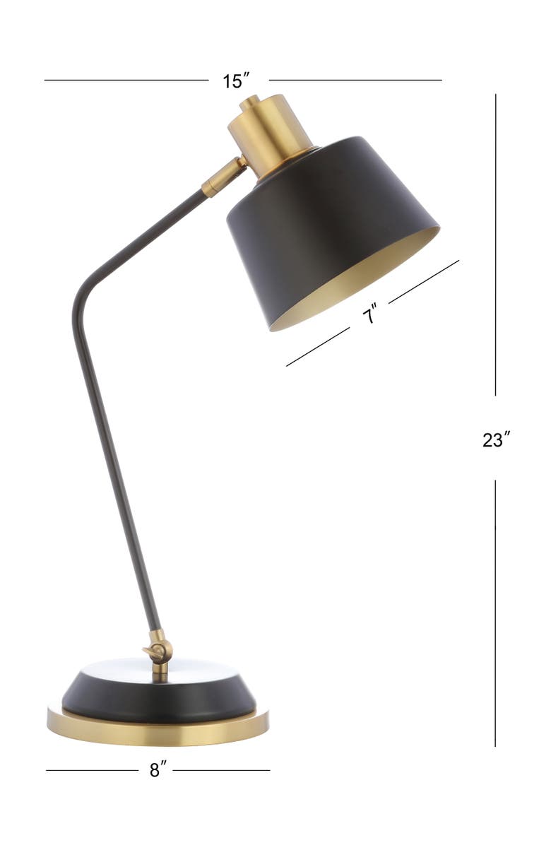 JONATHAN Y Rochelle 23" Metal LED Task Lamp, Black/Brass Gold, Alternate, color, Black/Brass Gold