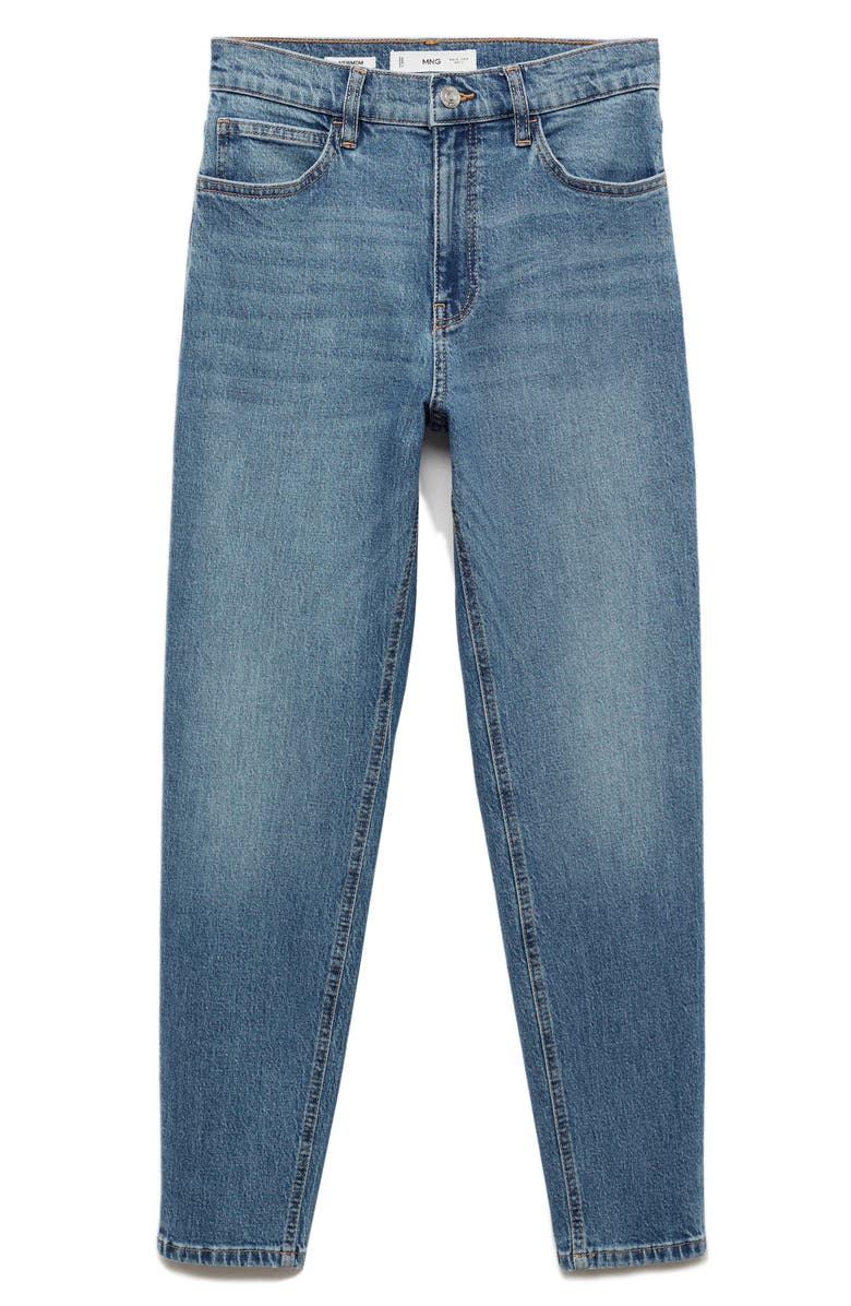 MANGO Comfort High Waist Mom Jeans, Alternate, color, Medium Blue