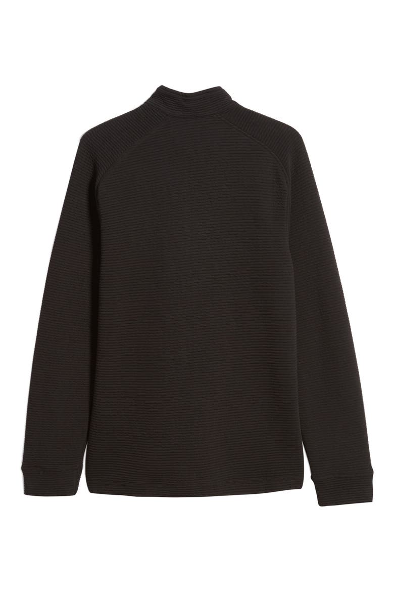 Coastal Ribbed Half Zip Pullover, Alternate, color, BLACK