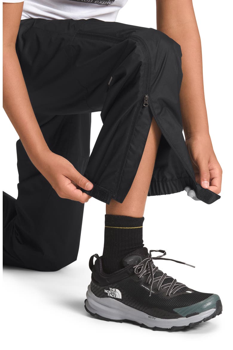 Kids' Antora Waterproof Packable Recycled Polyester Rain Pants, Alternate, color, BLACK