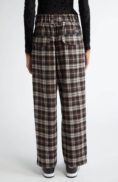 Shop Bella Dona Bella Doña Plaid Wide Leg Pants In Brown And White Plaid